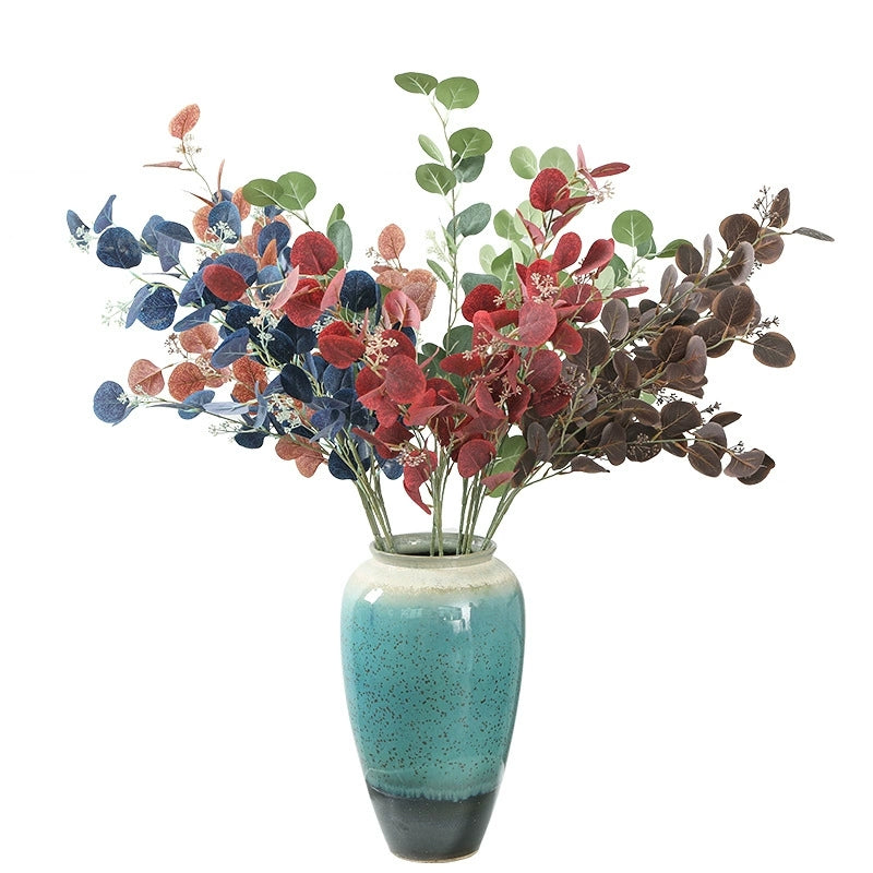 Silk eucalyptus stems for home decoration