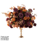 Plum mauve burnt orange artificial flower swags wedding arch side decoration