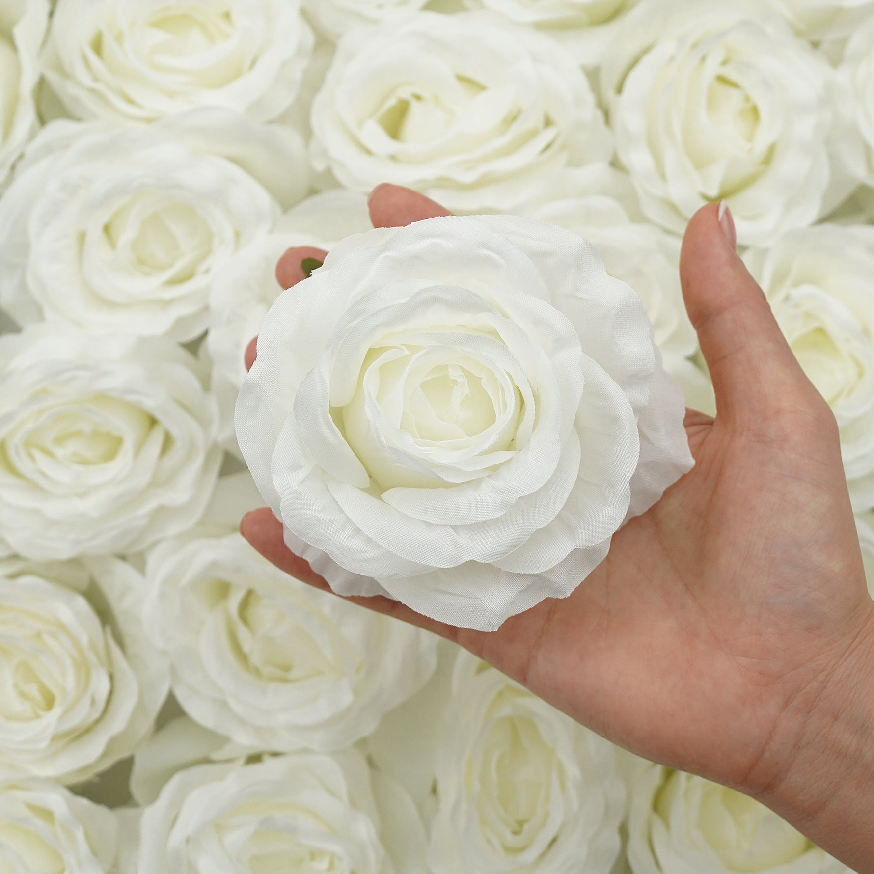 Artificial flower heads for handmade wedding bouquet projects