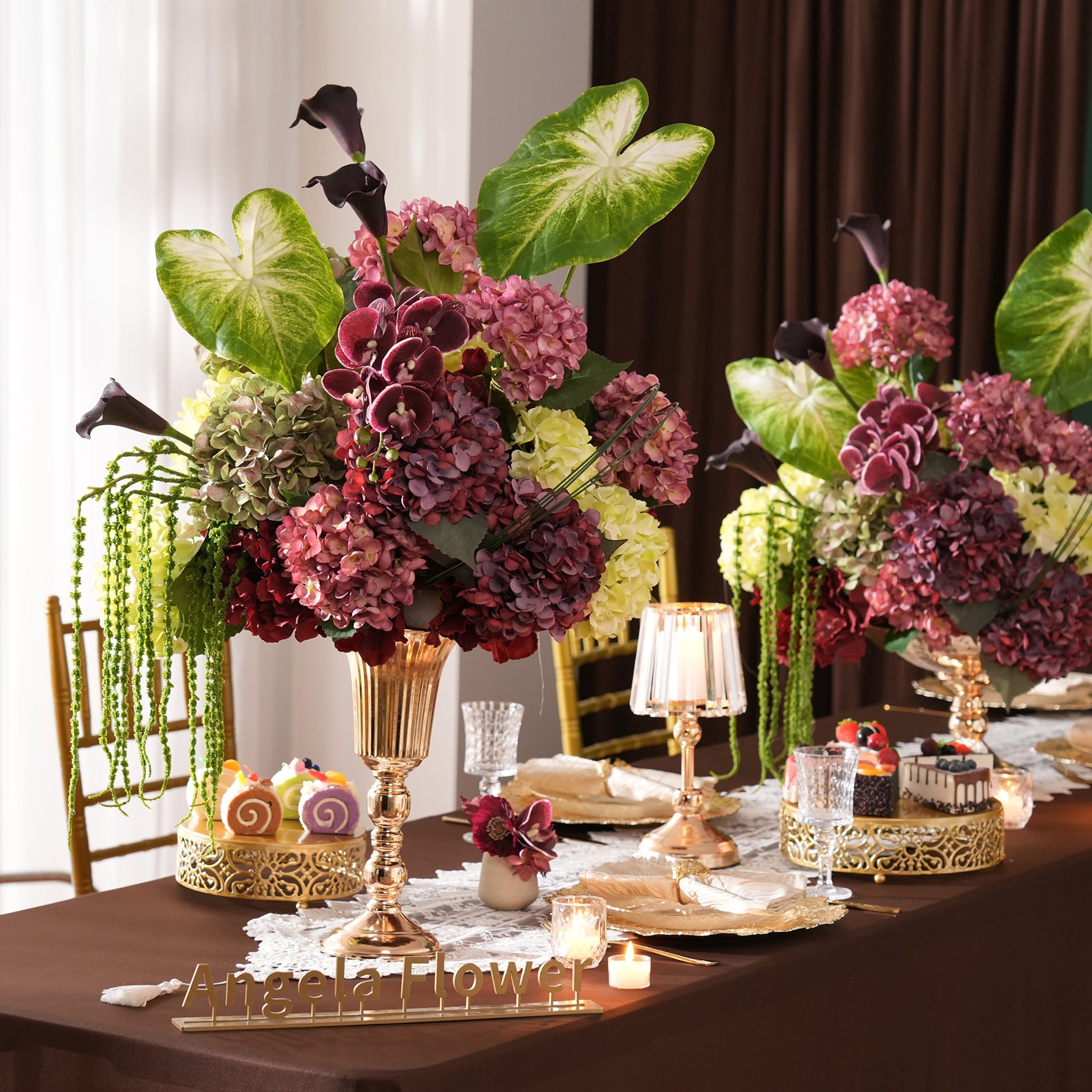 Cascading Hanging Hydrangea Wedding Centerpiece Props
