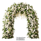 White floral arch as photo backdrop for marriage proposal party