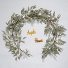 Taupe faux eucalyptus garland fall table decoration