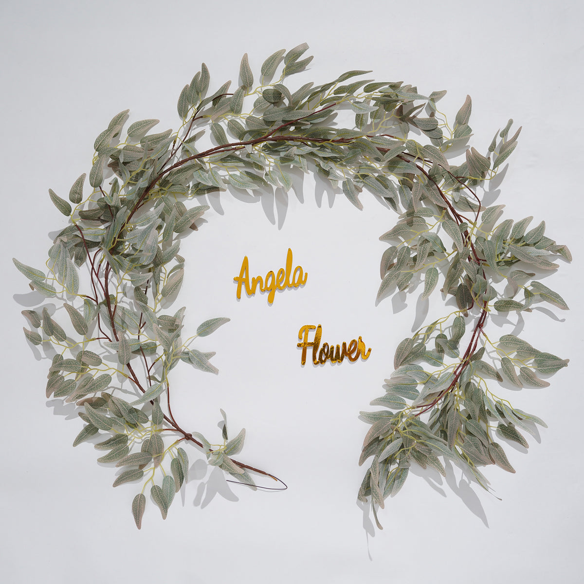 Taupe faux eucalyptus garland fall table decoration