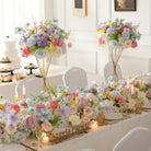 Close up of two-tone pink artificial rose blooms for wedding floral set