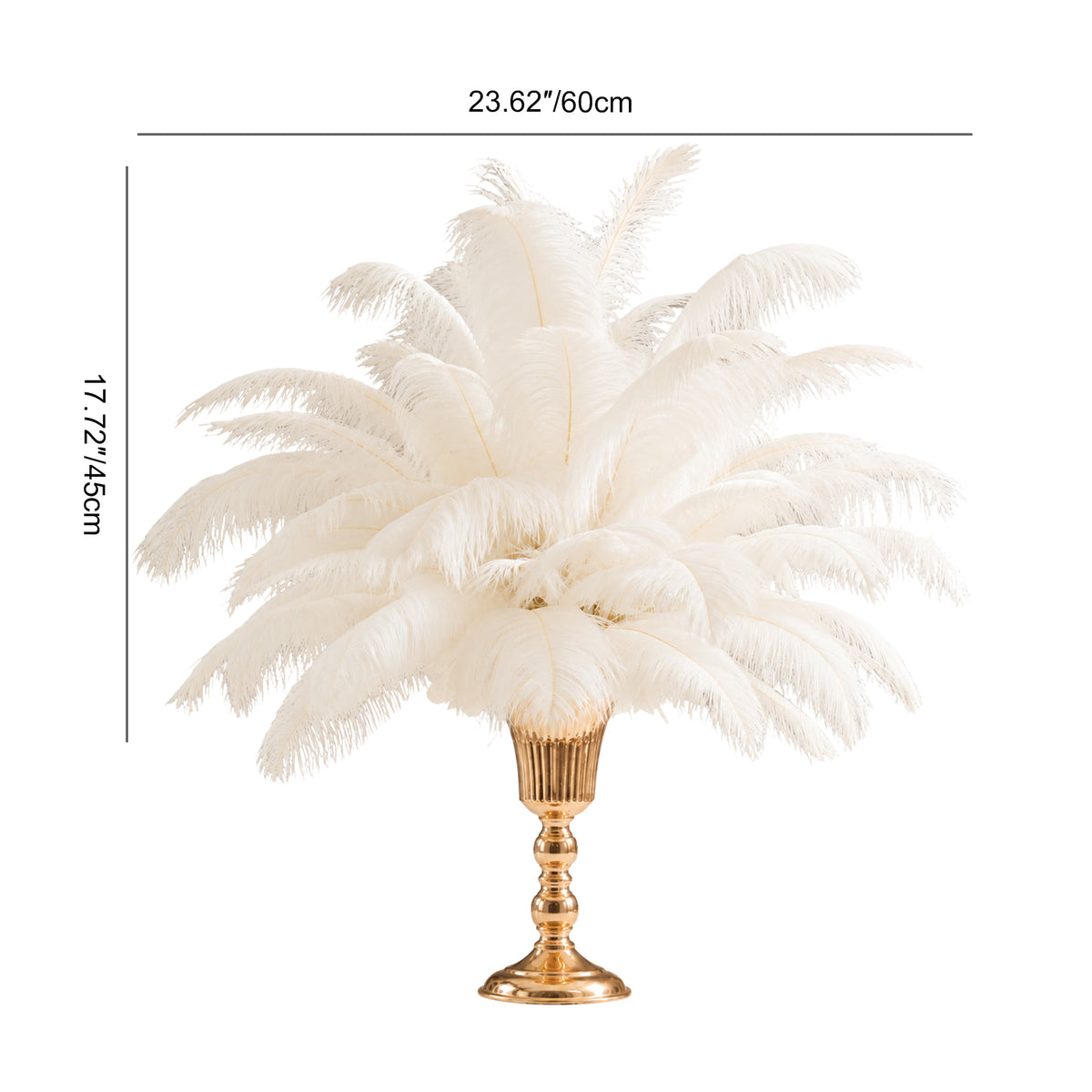 Elegant white plume arrangement for wedding table focal point