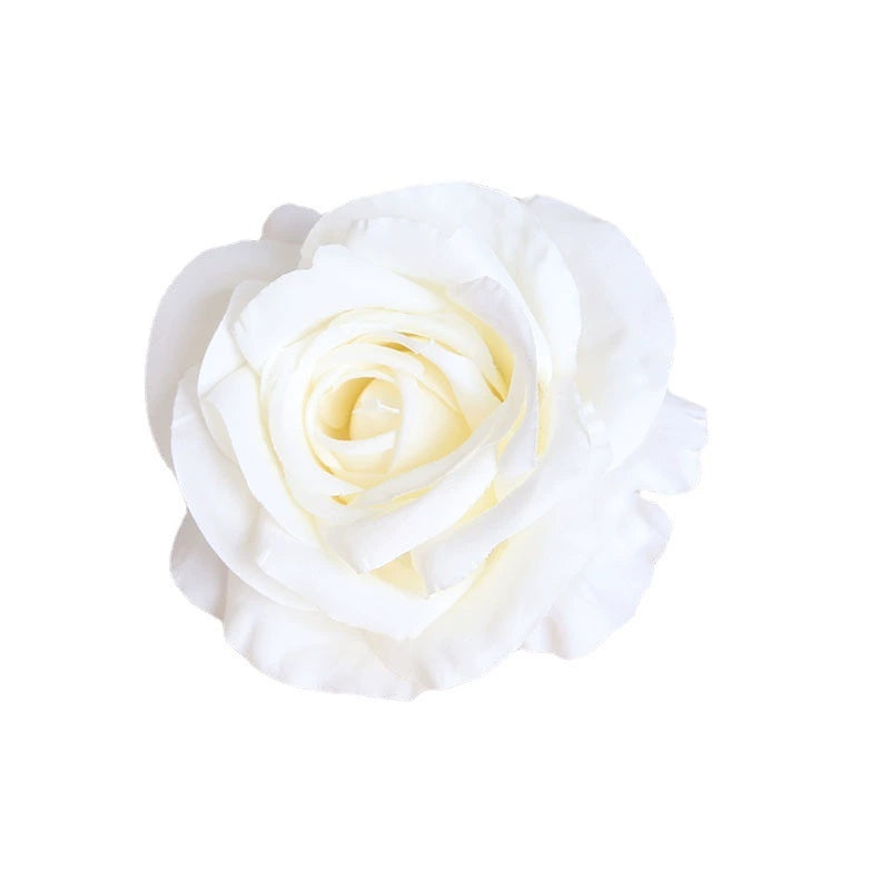 ivory white artificial rose head