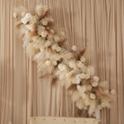 boho wedding backdrop pampas grass floral cluster