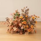 Outdoor fall wedding hanging flower swag with ground flower