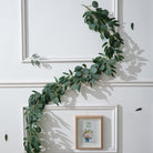 Farmhouse faux eucalyptus leaf garland mantel decoration