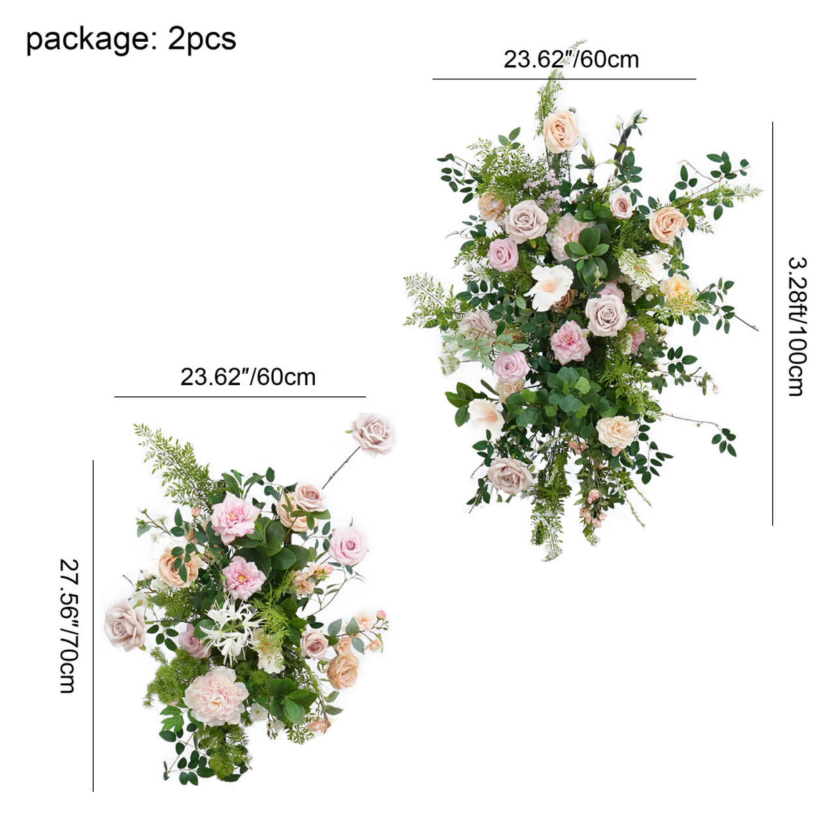 Soft tone hanging flower and floor blooms