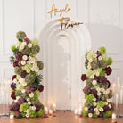 Garden rose and hydrangea combined floral pillar