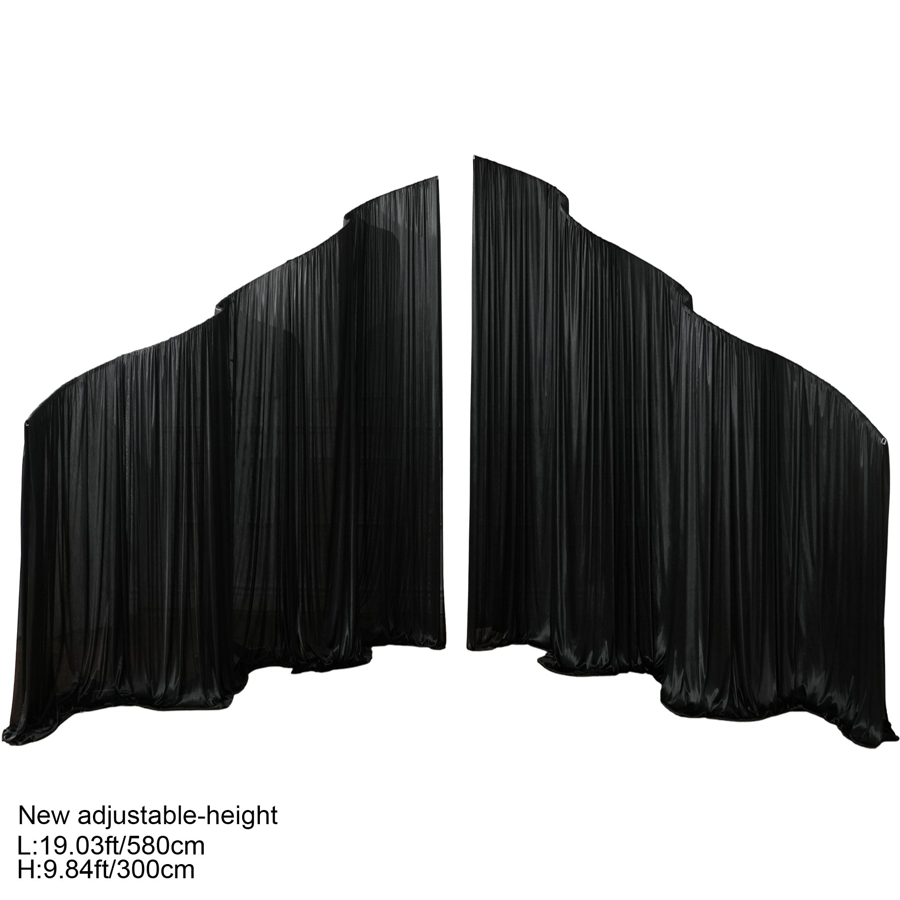 Adjustable S stand with multi‑color interchangeable drapes