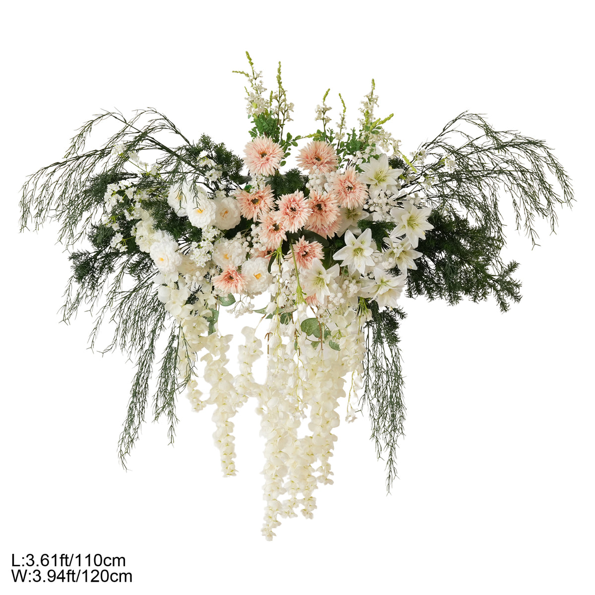 Boho style peach white flower set for wedding backdrop decor