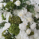 garden wedding white green silk flower row set