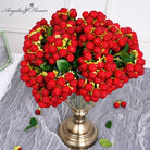 harvest themed faux raspberry sprig for seasonal decor