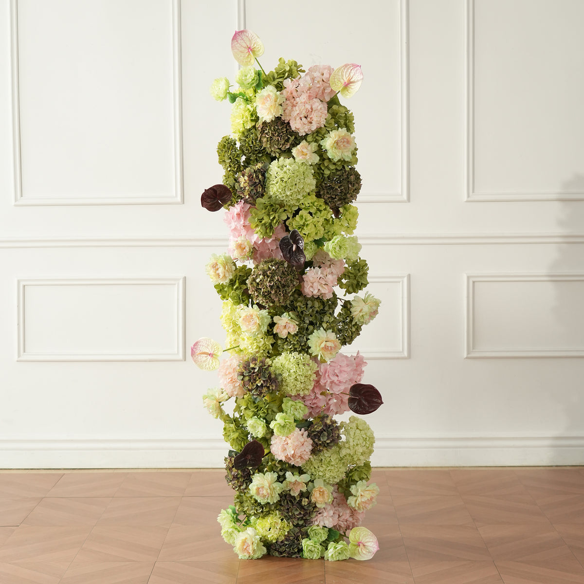 Antique green hydrangea flower cluster