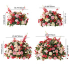 Blush red ivory fake flower centerpiece, wedding high‑stand silk floral arrangement for banquet tables