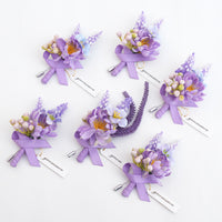A9002 6pcs/set Lavender Artificial Boutonniere for Men Wedding Party Prom Suit Gifts