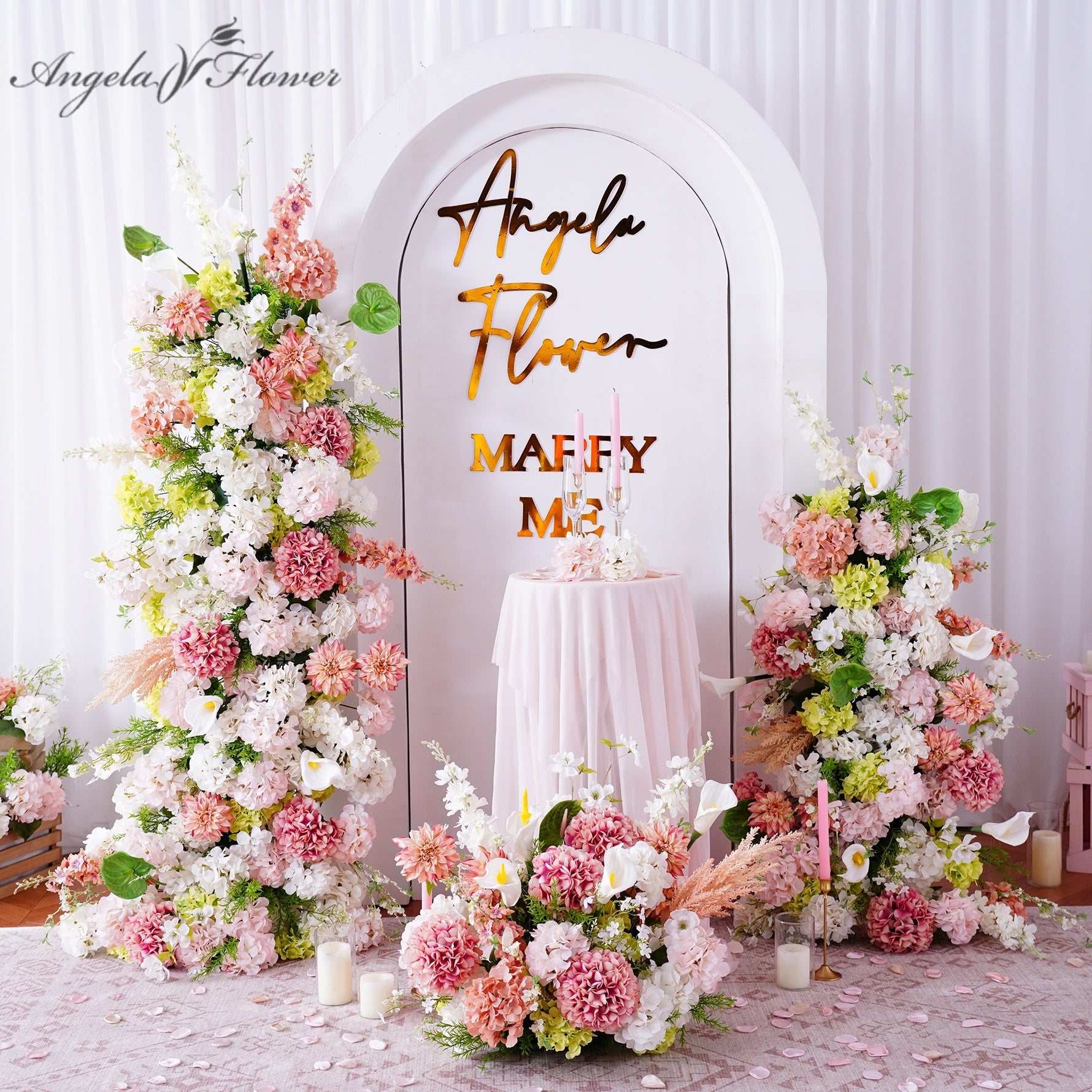 A9091 Artificial Colorful Hydrangea Flower Arrangement Aisle KT