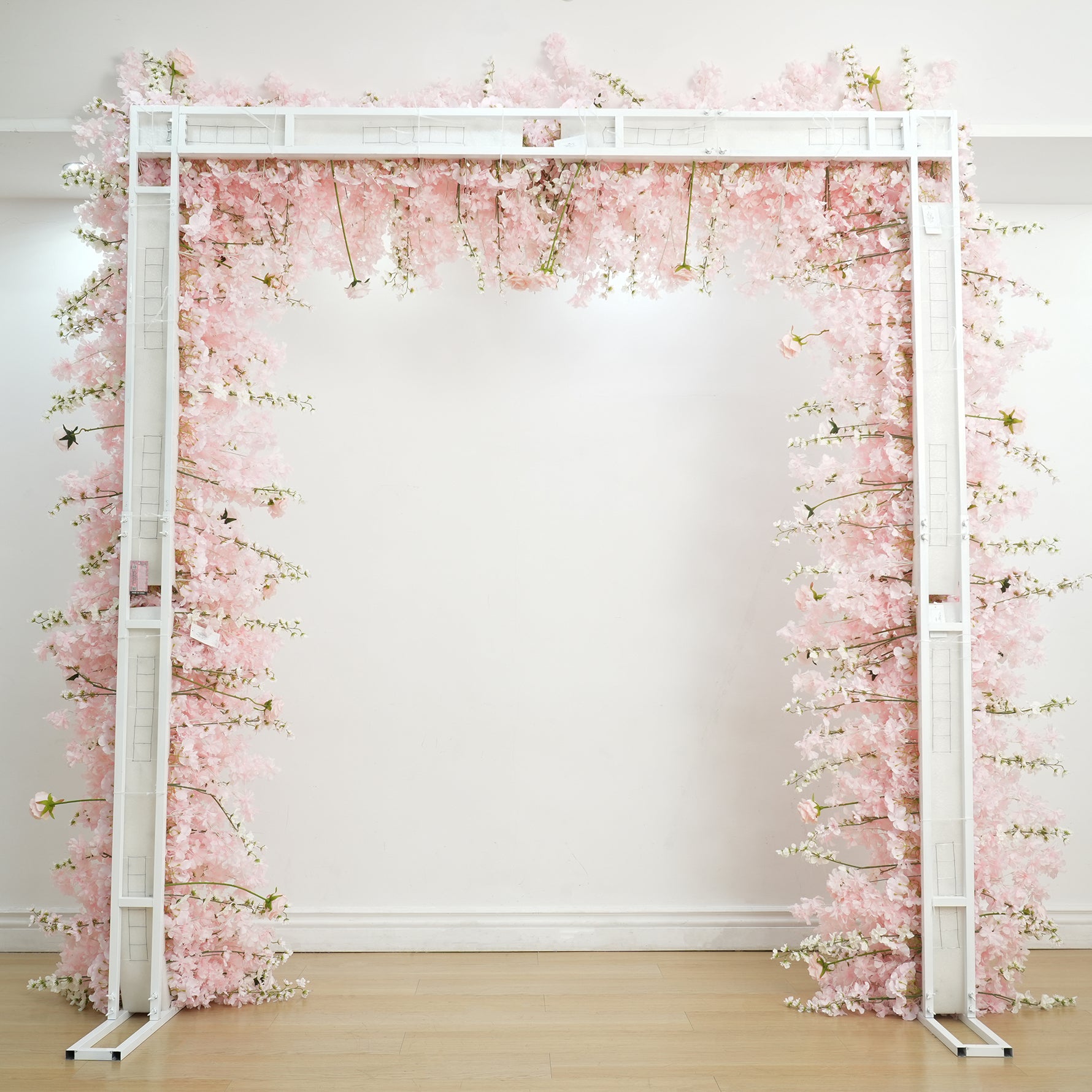 A9152 Pink Cherry Blossom Flower Arrangement Row Square Arch