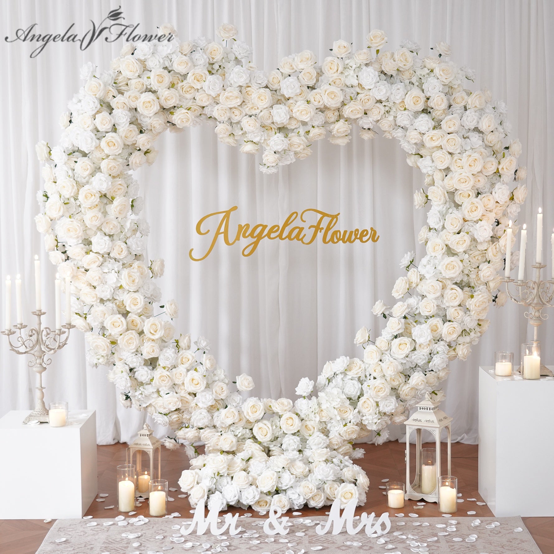 Luxury Floral Heart Arch For Wedding Reception Decor