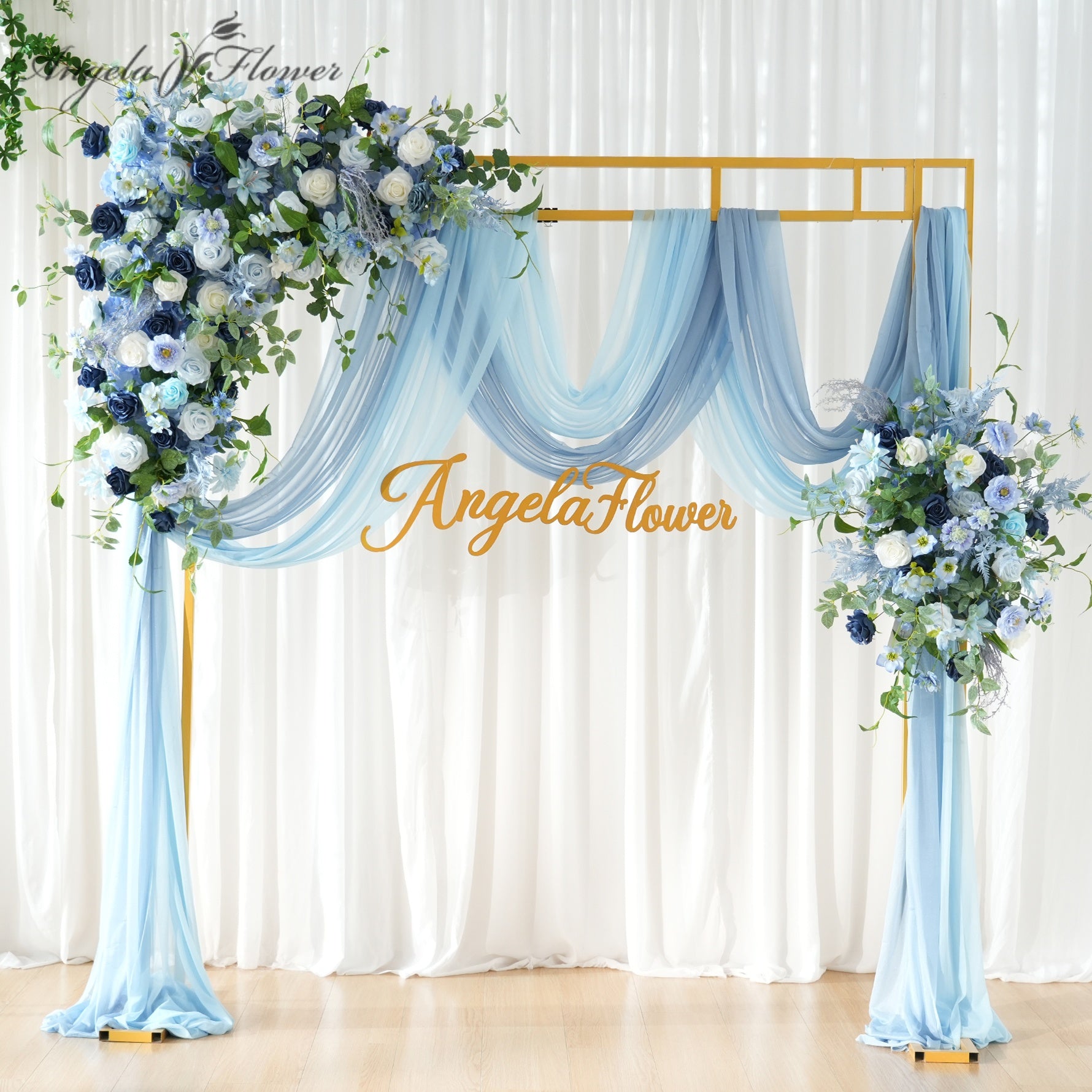 A9076 Artificial Blue Rose Greenery Hanging Flower Arrangement