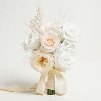 A9009 6pcs/set Champagne White Rose Bridesmaid Bouquet Wedding Supplies Decorative