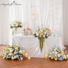 White Yellow Blue Wedding Flower Centerpiece