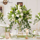 white_rose_greenery_centerpiece