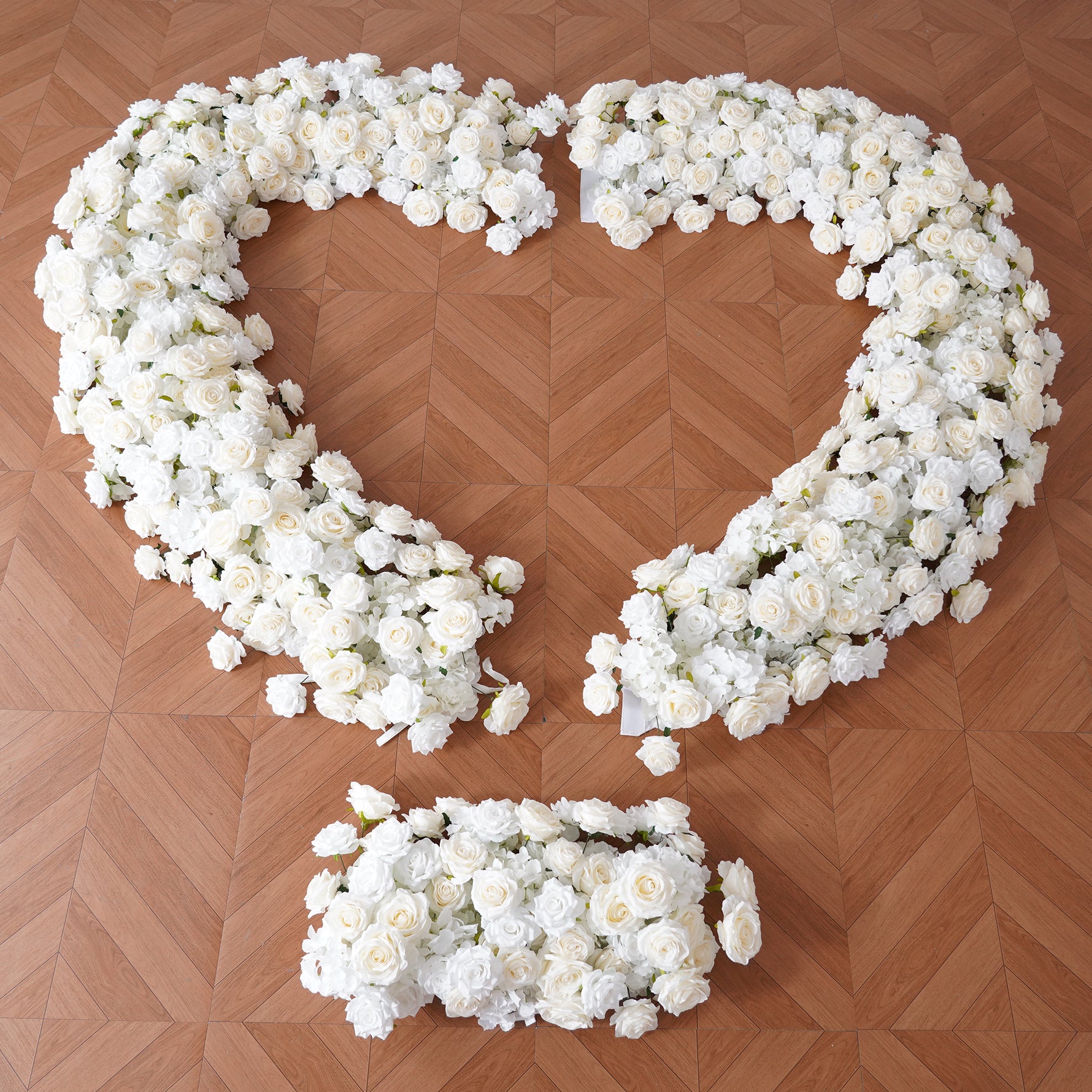 Modern White Flower Heart Arch For Bridal Ceremony