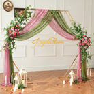 vibrant‑magenta‑boho‑wedding‑arch‑floral‑swag‑decor
