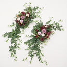 Outdoor wedding arch burgundy artificial flowers