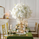Romantic White Rose Centerpiece for Outdoor Wedding Dinner