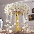 Modern Wedding Table Decor with Artificial White Floral Centerpiece