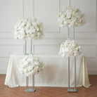 Timeless White Rose Table Arrangement for Luxury Wedding Ambience