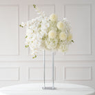 White Floral Wedding Centerpiece For Outdoor Ceremony Dining