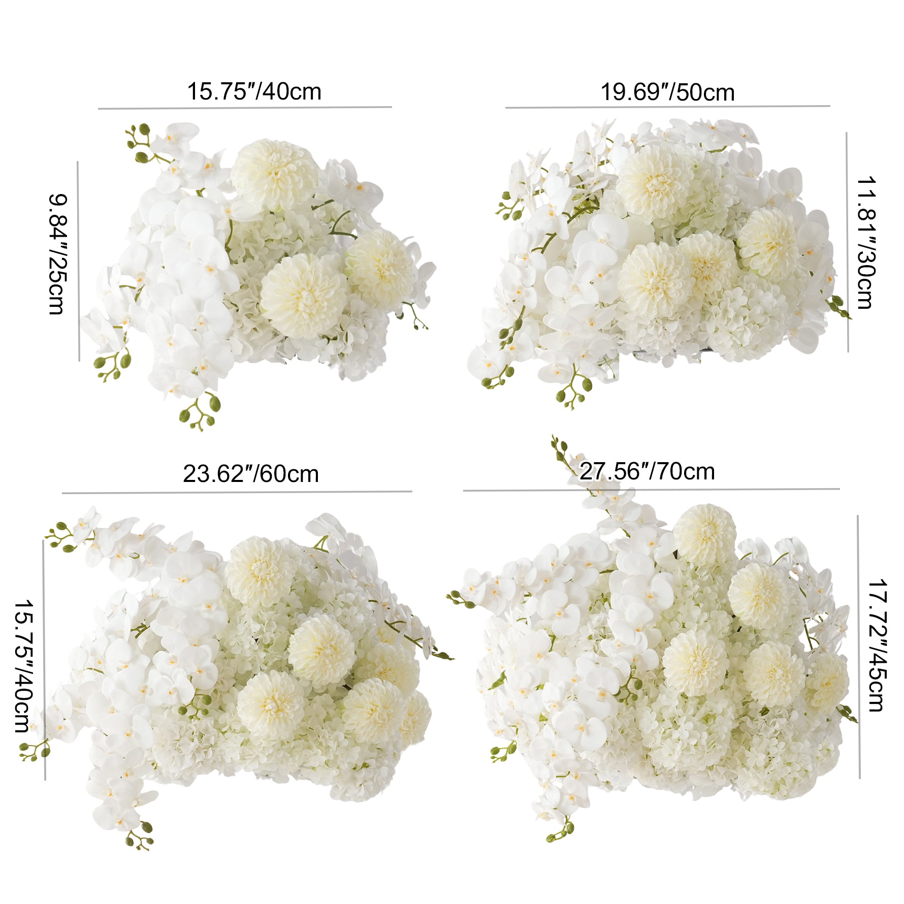 Romantic Orchid And Hydrangea Arrangement For Reception Decor