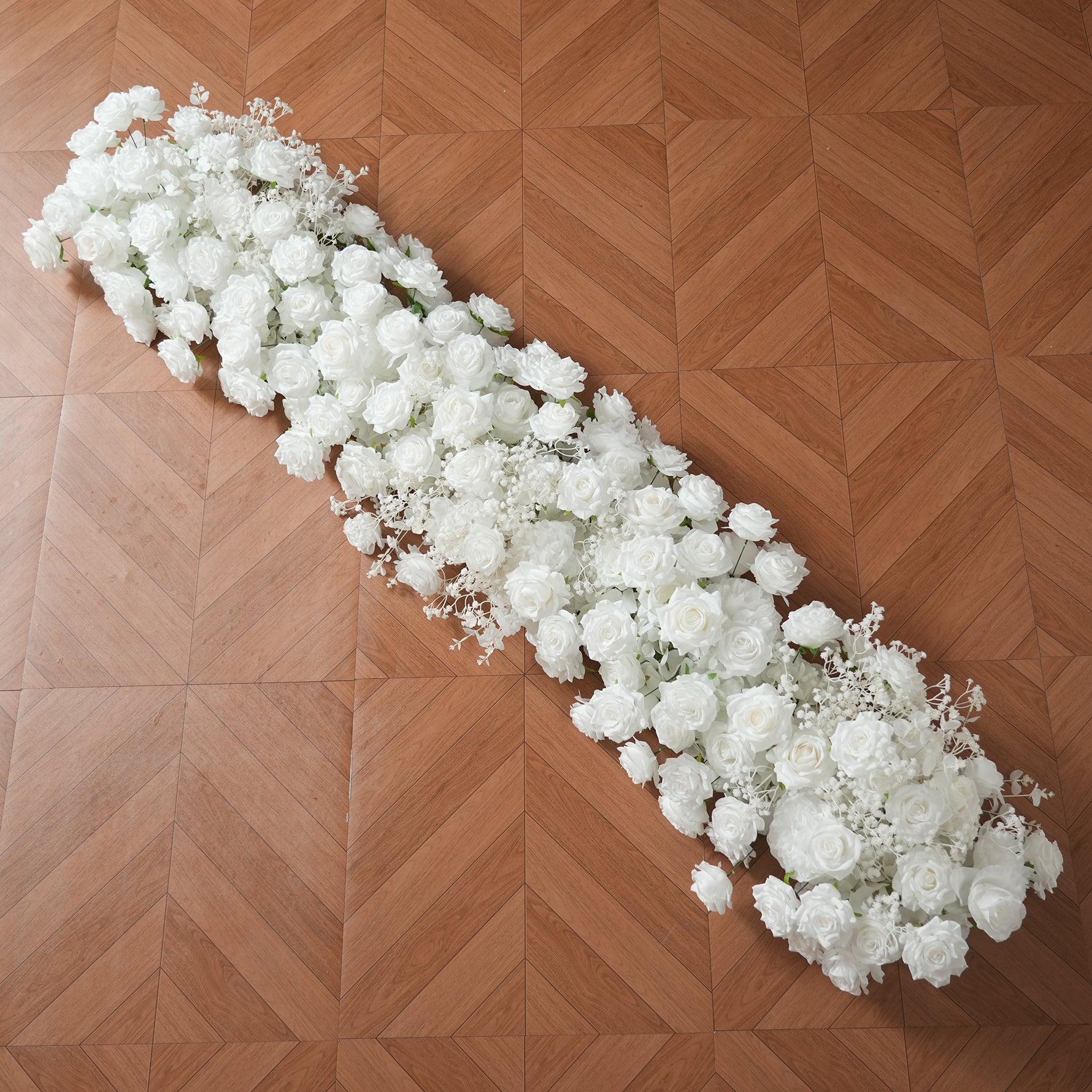 A9159 Metal S-Shaped Rotating Stand White Wedding Backdrop Flower
