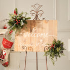 Small corner christmas greenery swags for wooden welcome sign holiday decoration