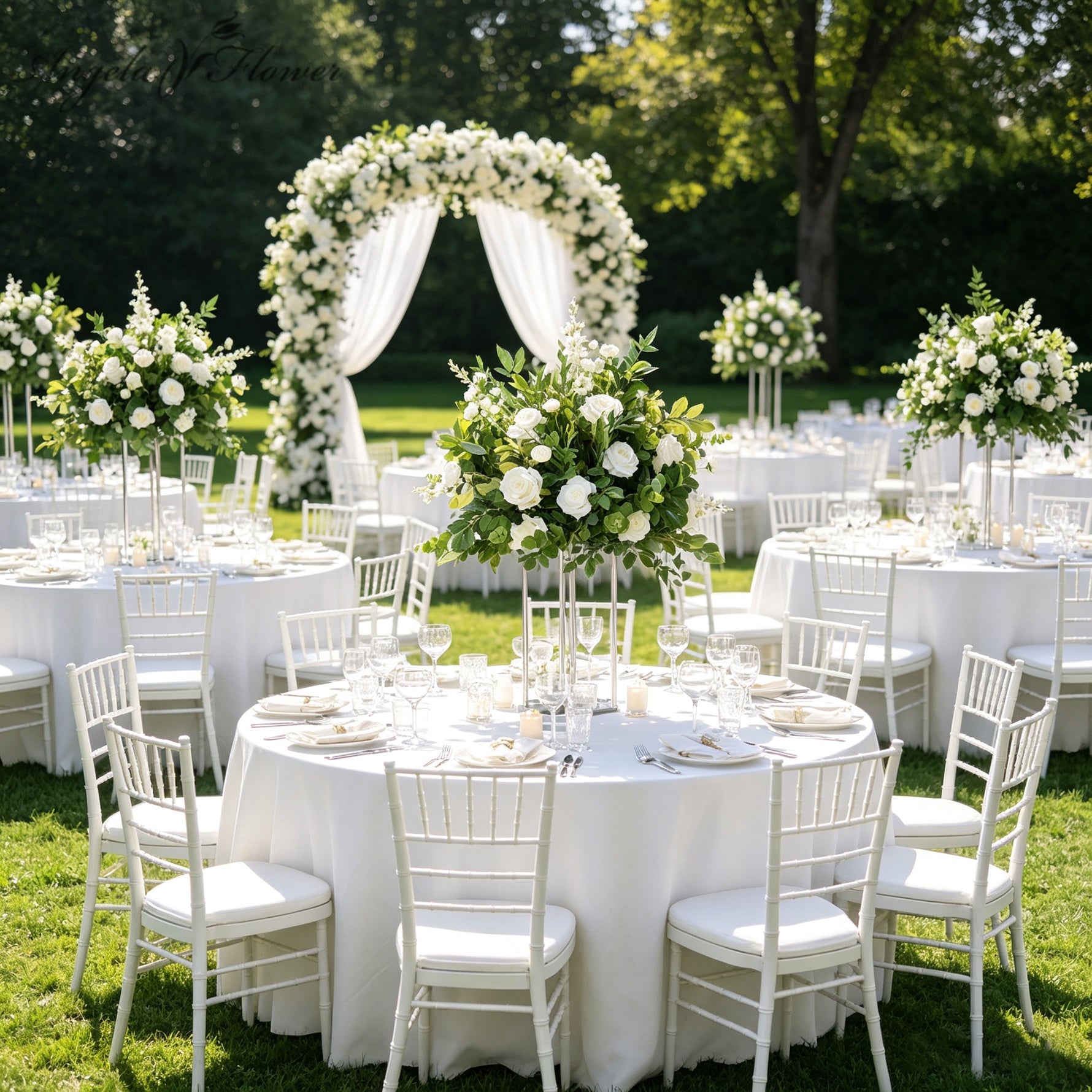 garden rose greenery centerpiece