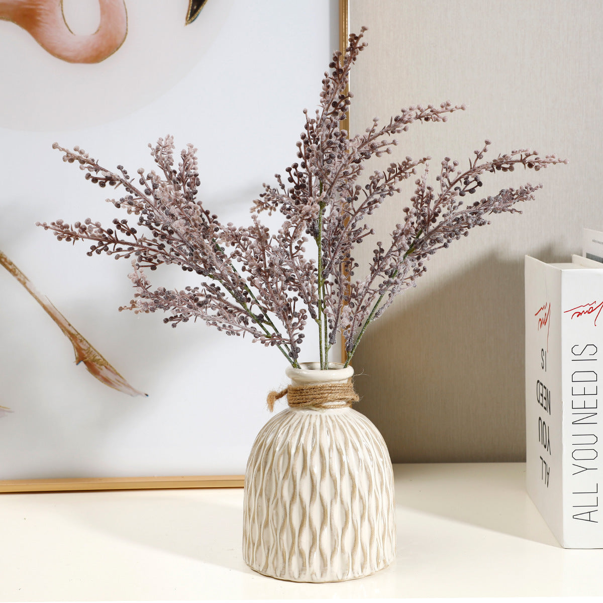 dusty_plum_artificial_spray_table_decor