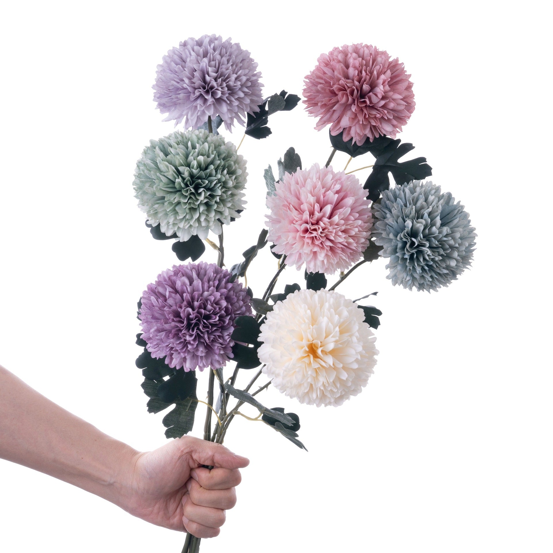 mauve_pink_faux_pom_pom_flower_single