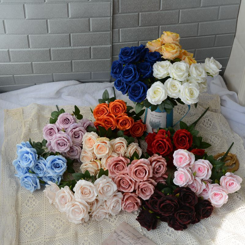 mixed_color_silk_rose_bouquet_wedding