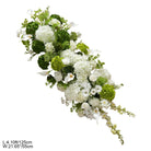 faux white green floral arch for wedding backdrop