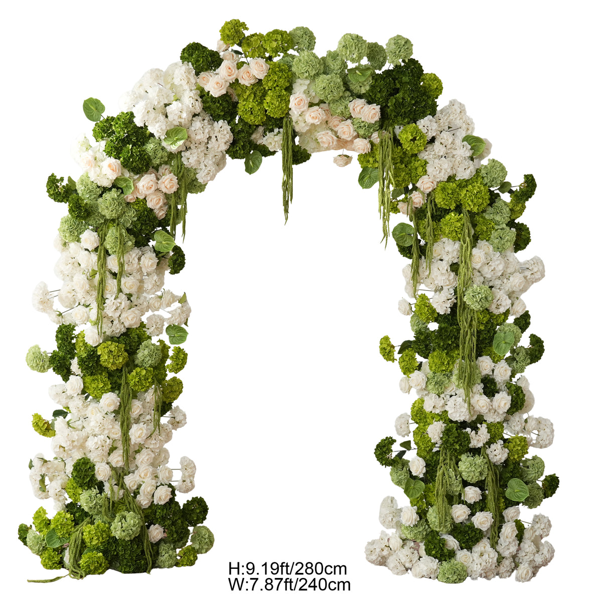 greenery drape wedding arch flower row