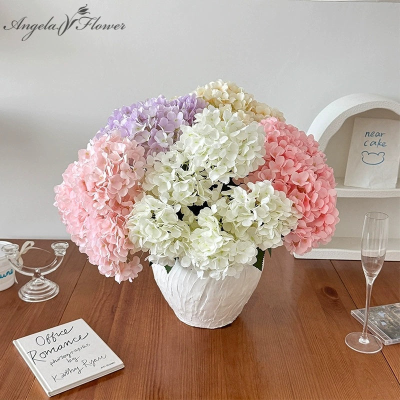 mixed-color-artificial-hydrangea-bouquet-table-decor