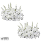 Beach ocean background white floral curved arch wedding setup