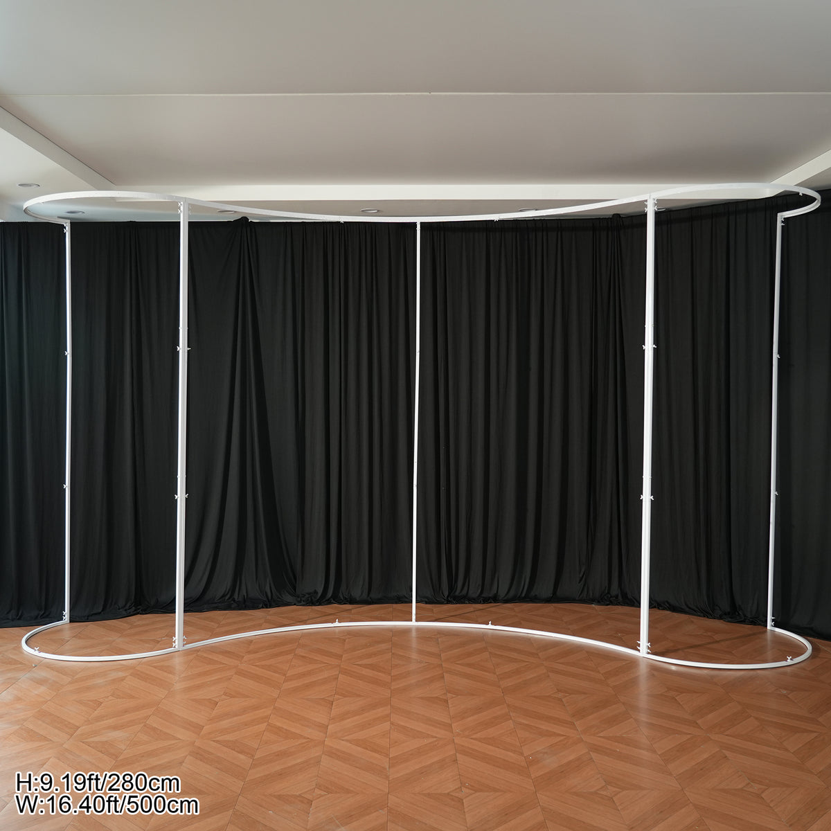 Complete wavy metal background frame set for ceremony and parties