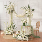 Trailing hanging flower swag with delicate filler blooms