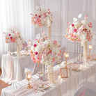 silver metal pillar stands set showing frame structure without flowers